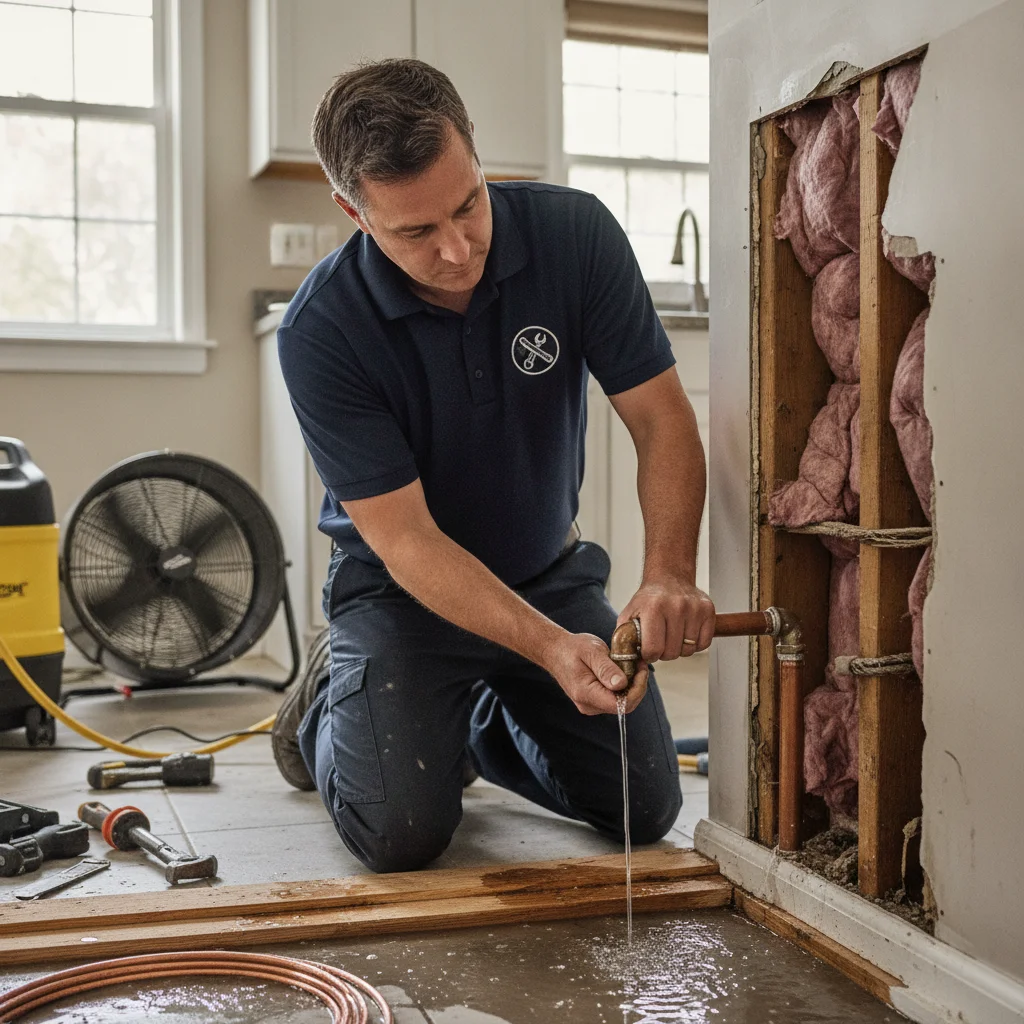 A written scope separating drying, drywall removal, finish repair, and work that belongs to another trade
